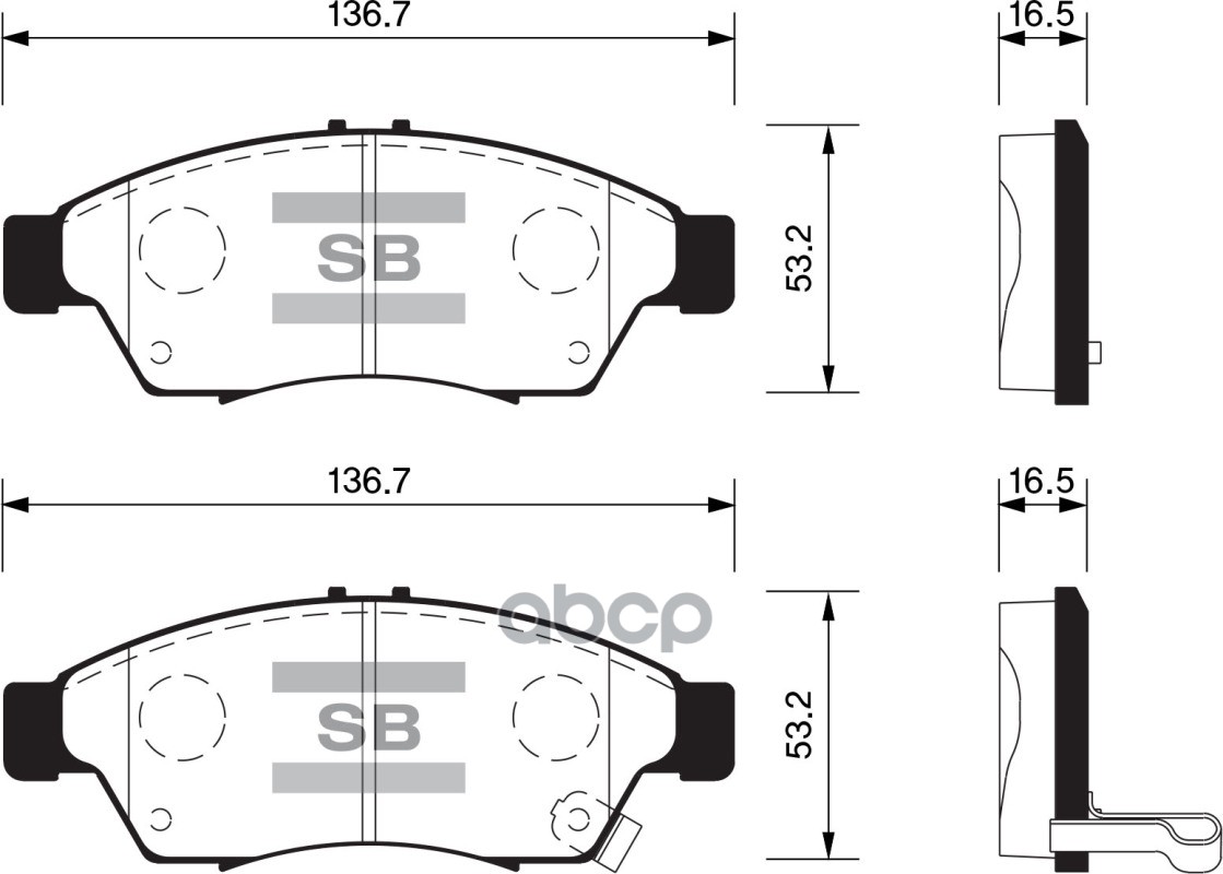 Колодки передние SANGSIN BRAKE SP1541